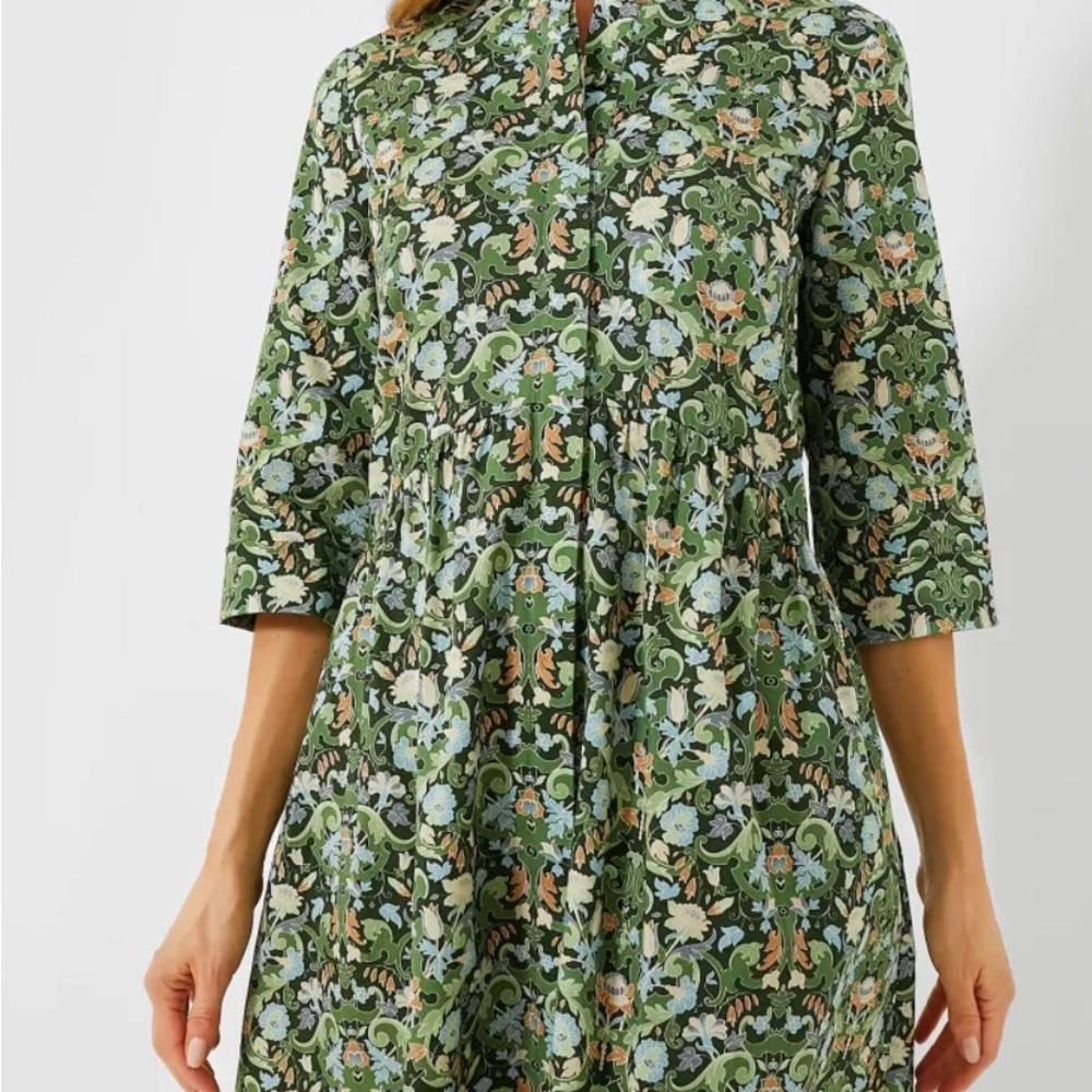 NWT Tuckernuck Sage Deco Damask Shirt Dress